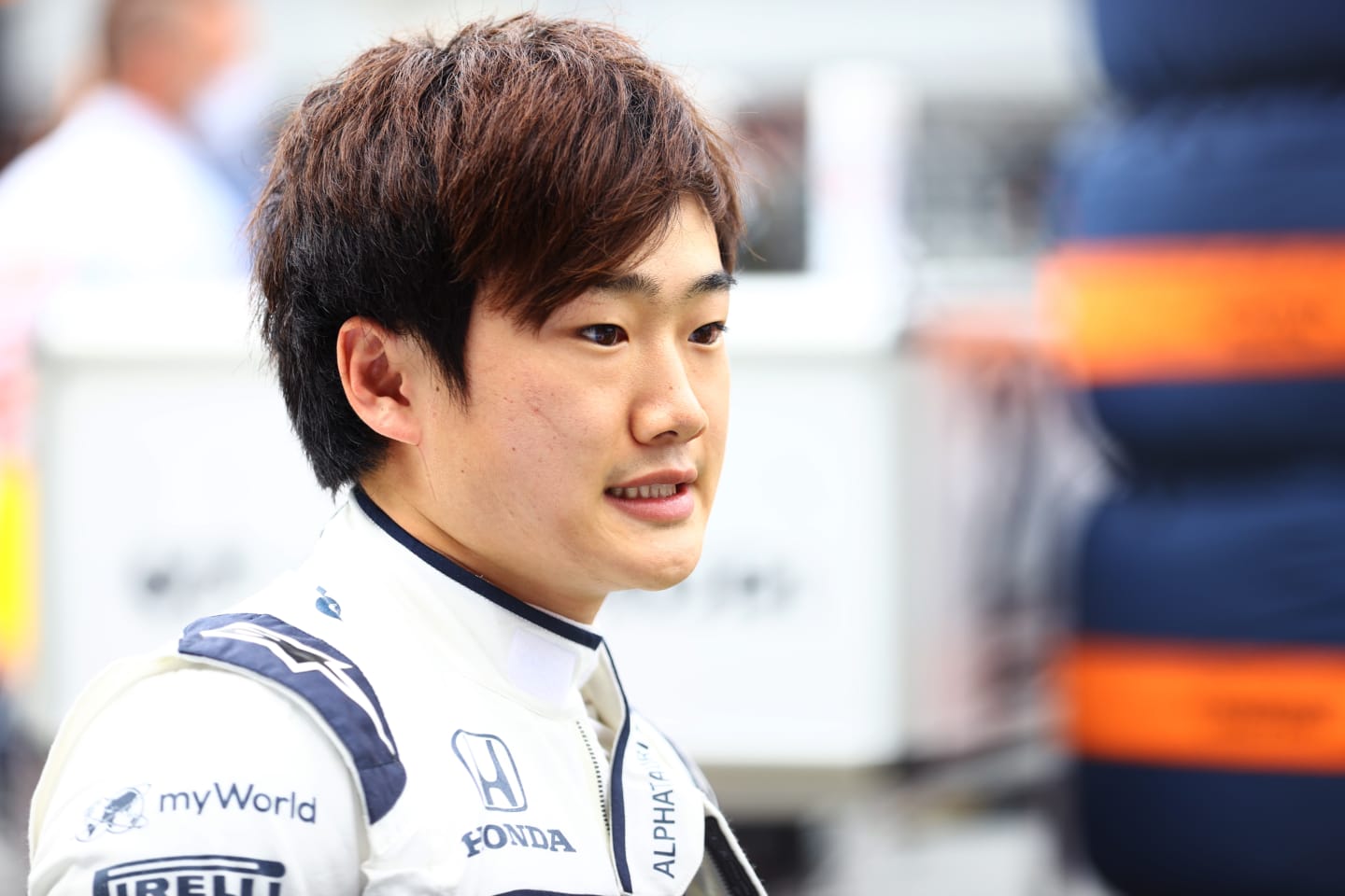 SPIELBERG, AUSTRIA - JULY 04: Yuki Tsunoda of Japan and Scuderia AlphaTauri prepares to drive on