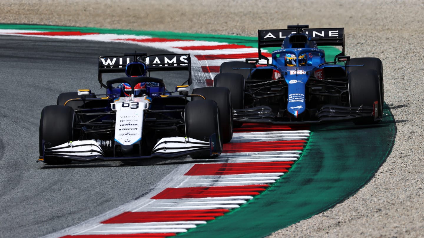 SPIELBERG, AUSTRIA - JULY 04: George Russell of Great Britain driving the (63) Williams Racing