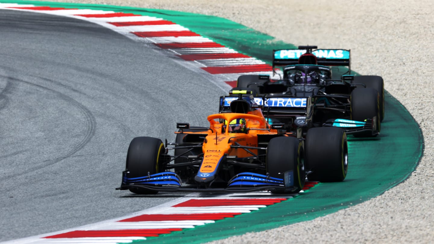 SPIELBERG, AUSTRIA - JULY 04: Lando Norris of Great Britain driving the (4) McLaren F1 Team MCL35M