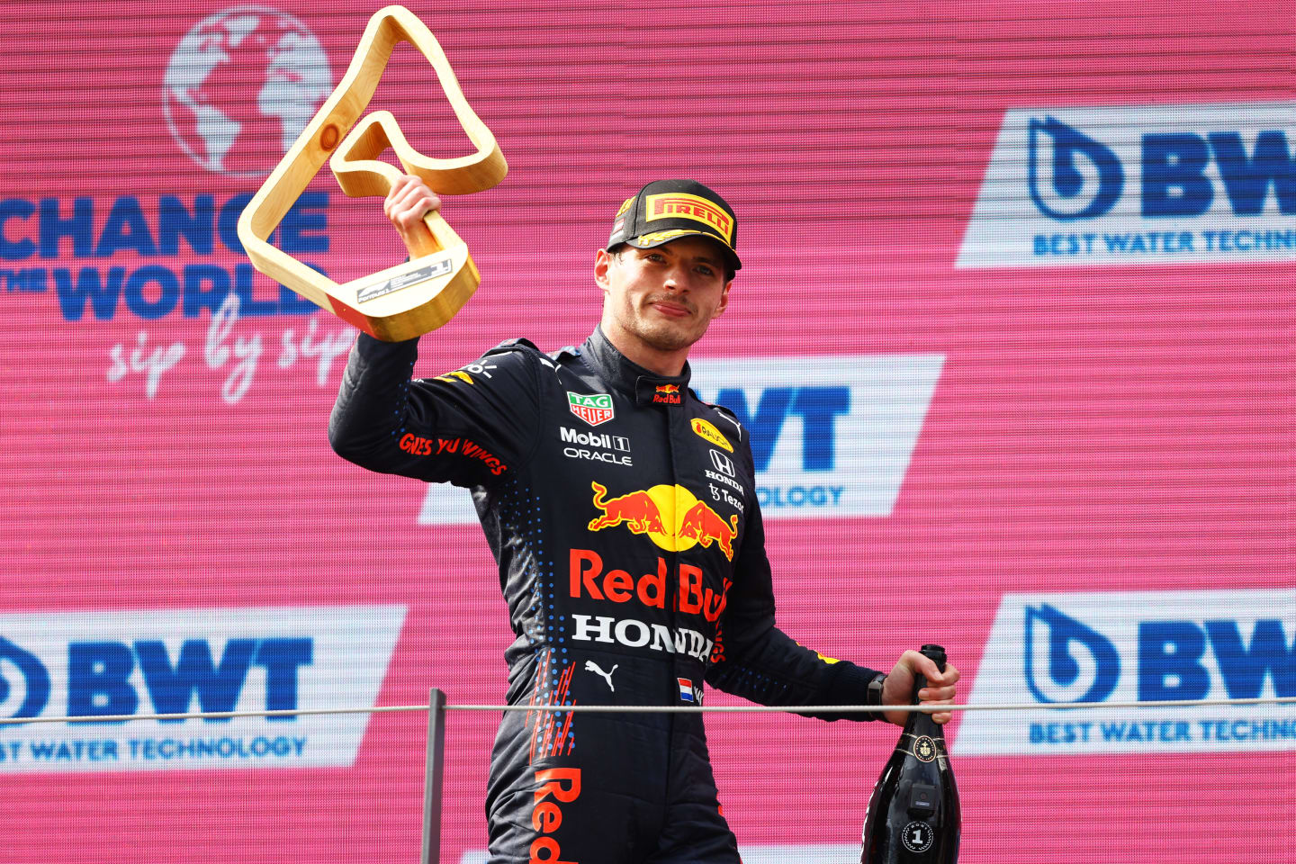 SPIELBERG, AUSTRIA - JULY 04: Race winner Max Verstappen of Netherlands and Red Bull Racing