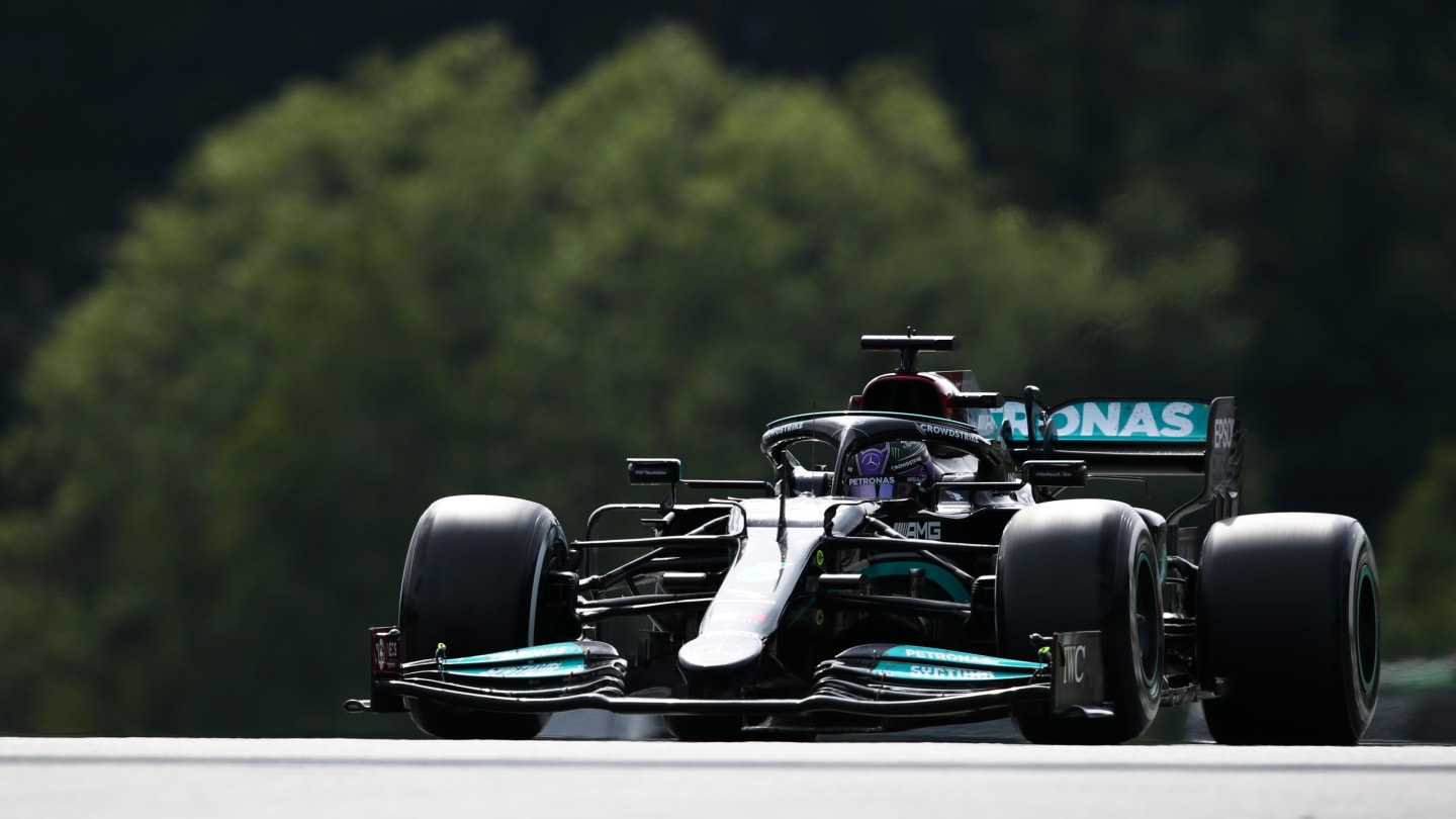 SPIELBERG, AUSTRIA - JULY 04: Lewis Hamilton of Great Britain driving the (44) Mercedes AMG