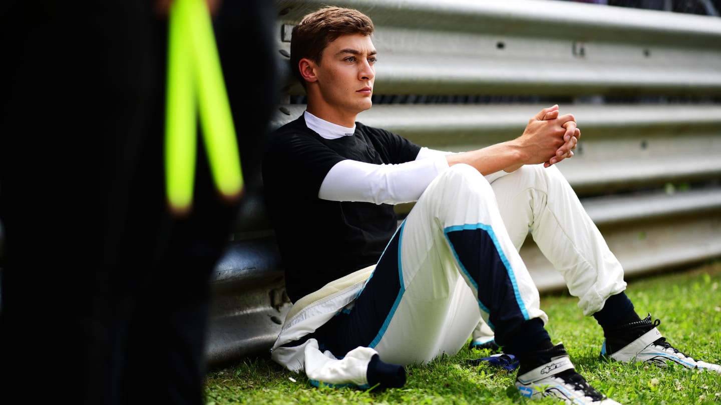 SPIELBERG, AUSTRIA - JULY 04: George Russell of Great Britain and Williams prepares to drive on the