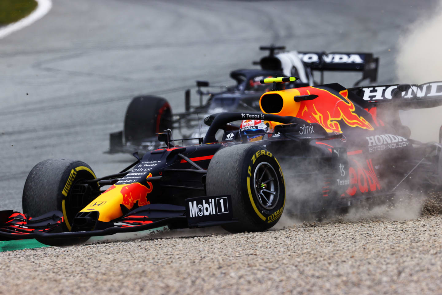 SPIELBERG, AUSTRIA - JULY 04: Sergio Perez of Mexico driving the (11) Red Bull Racing RB16B Honda