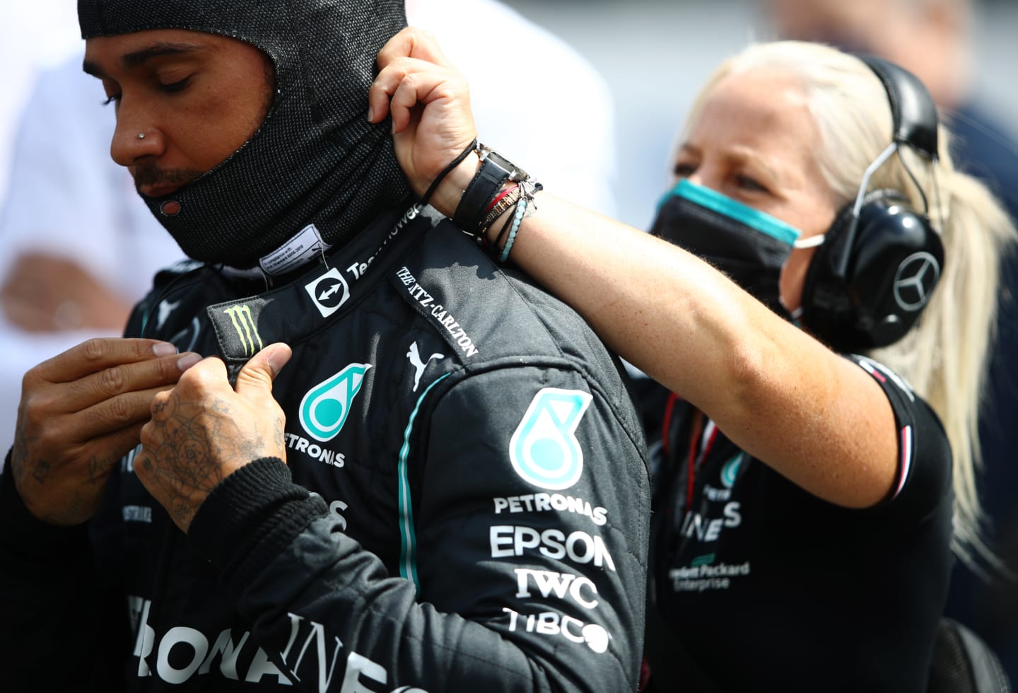 SPIELBERG, AUSTRIA - JULY 04: Lewis Hamilton of Great Britain and Mercedes GP prepares to drive on