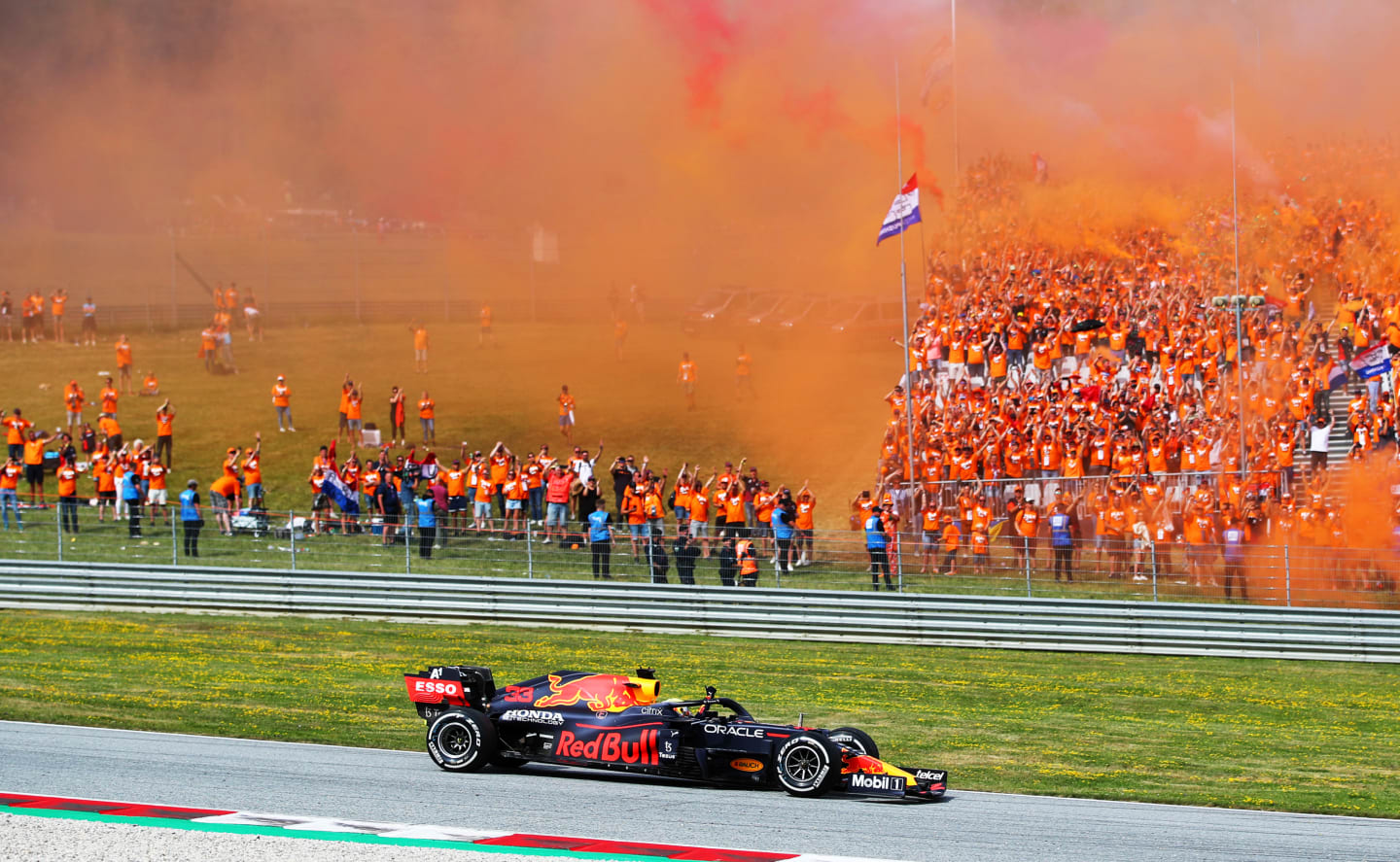 SPIELBERG, AUSTRIA - JULY 04: Race winner Max Verstappen of the Netherlands driving the (33) Red