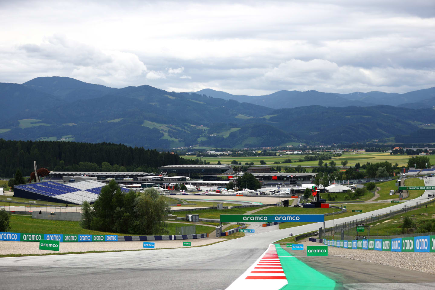 SPIELBERG, AUSTRIA - JULY 01: A general view of the circuit during previews ahead of the F1 Grand