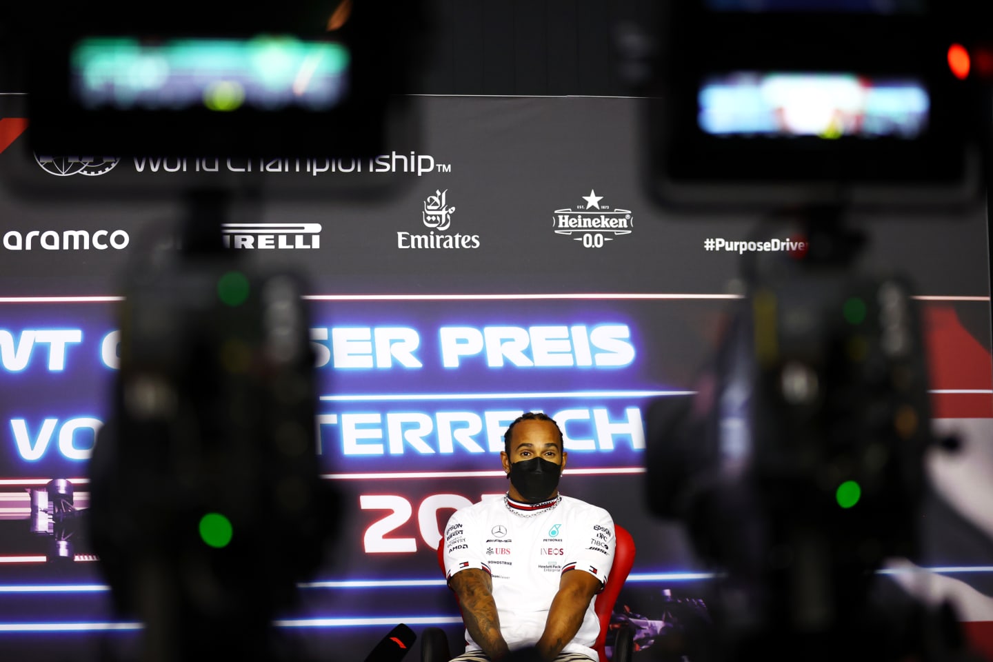 SPIELBERG, AUSTRIA - JULY 01: Lewis Hamilton of Great Britain and Mercedes GP talks in the Drivers