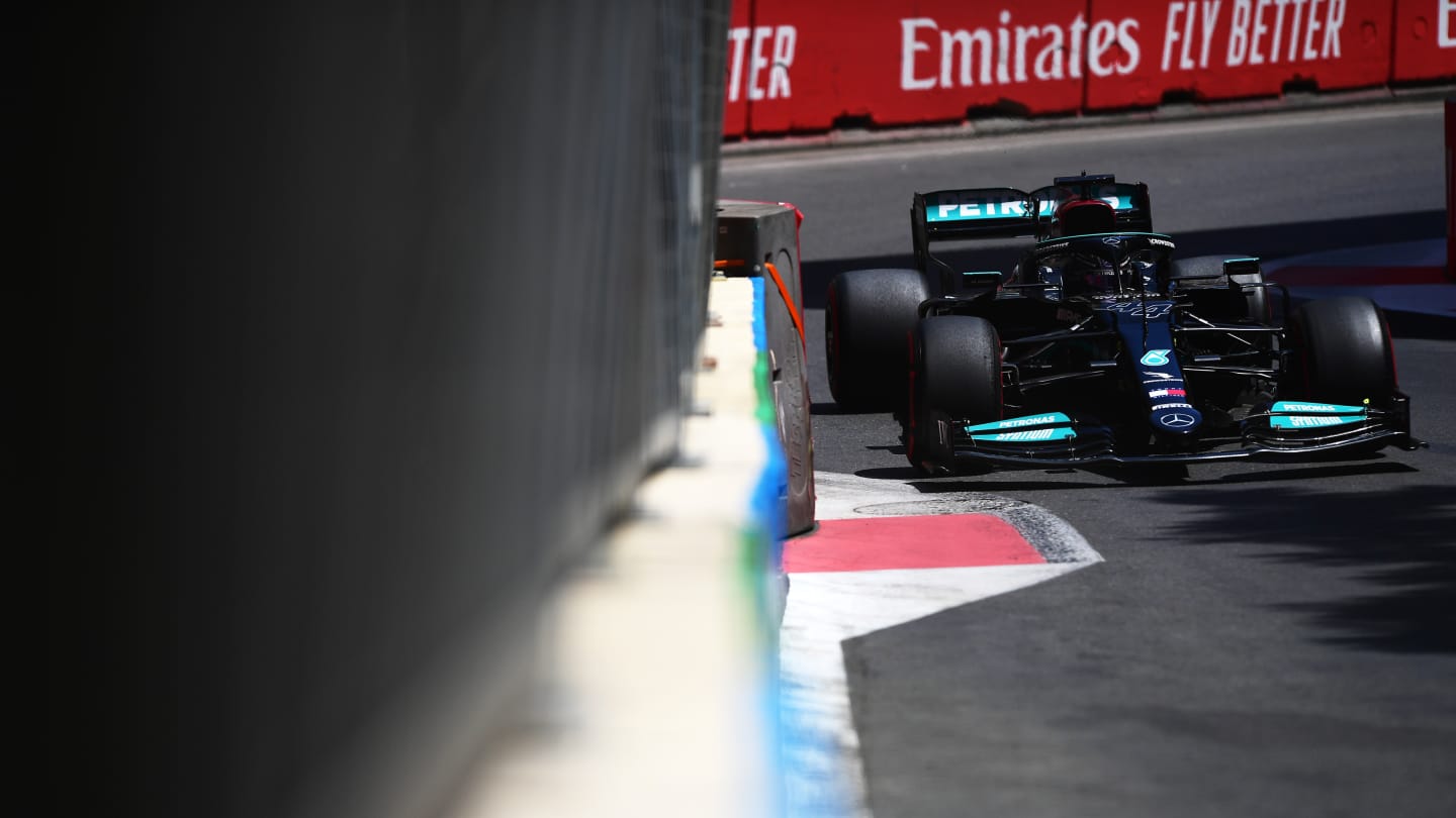 BAKU, AZERBAIJAN - JUNE 04: Lewis Hamilton of Great Britain driving the (44) Mercedes AMG Petronas