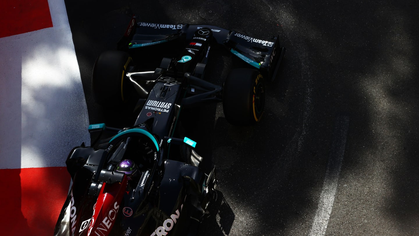 BAKU, AZERBAIJAN - JUNE 04: Lewis Hamilton of Great Britain driving the (44) Mercedes AMG Petronas