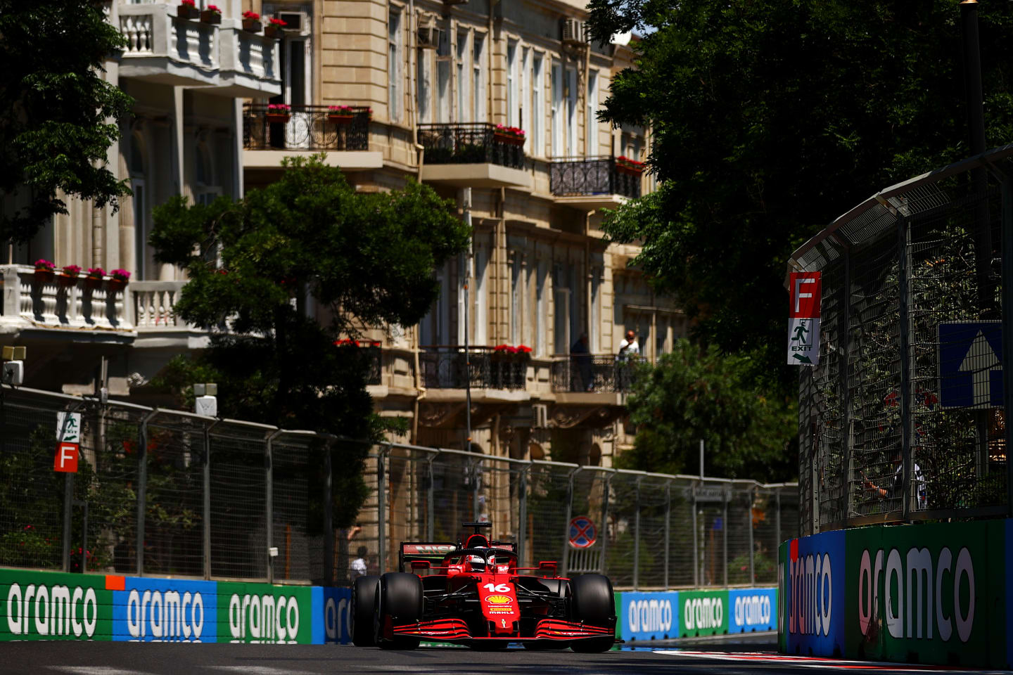 BAKU, AZERBAIJAN - JUNE 04: Charles Leclerc of Monaco driving the (16) Scuderia Ferrari SF21 during