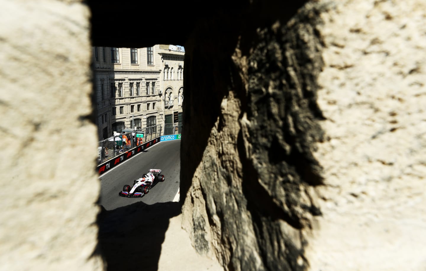 BAKU, AZERBAIJAN - JUNE 05: Nikita Mazepin of Russia driving the (9) Haas F1 Team VF-21 Ferrari on track during qualifying ahead of the F1 Grand Prix of Azerbaijan at Baku City Circuit on June 05, 2021 in Baku, Azerbaijan. (Photo by Francois Nel/Getty Images)