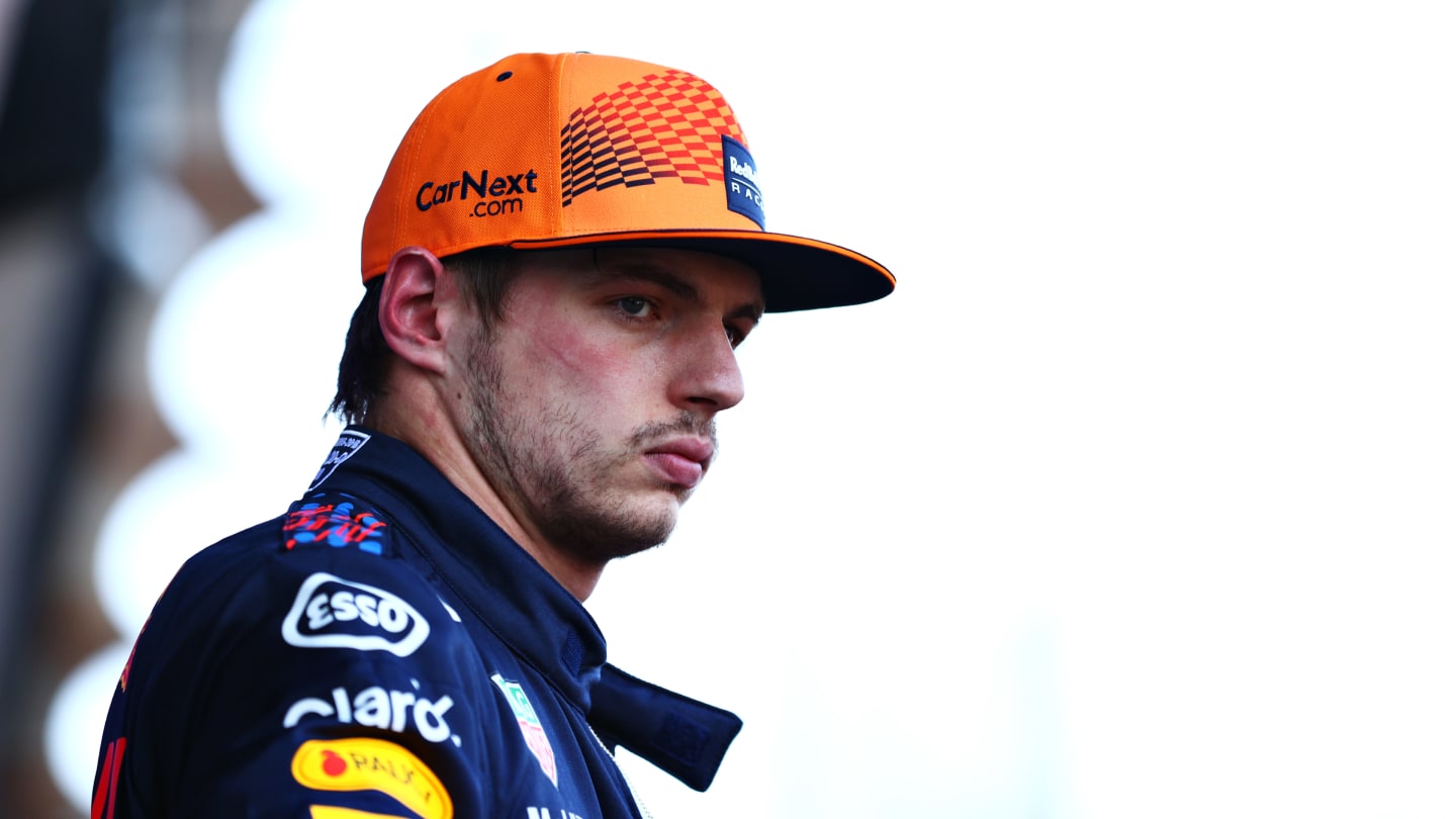 BAKU, AZERBAIJAN - JUNE 05: Third place qualifier Max Verstappen of Netherlands and Red Bull Racing looks on in parc ferme during qualifying ahead of the F1 Grand Prix of Azerbaijan at Baku City Circuit on June 05, 2021 in Baku, Azerbaijan. (Photo by Dan Istitene - Formula 1/Formula 1 via Getty Images)