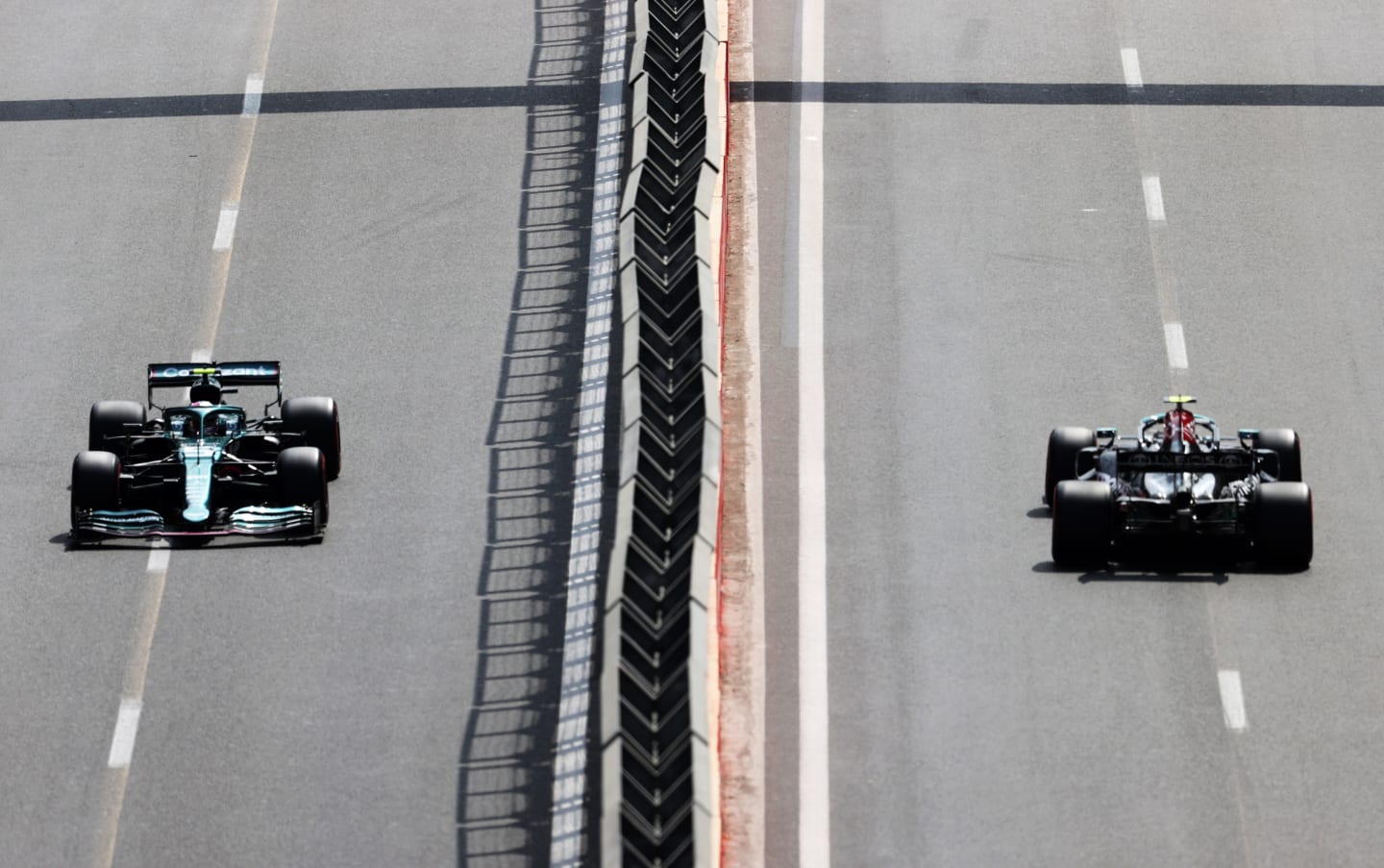 BAKU, AZERBAIJAN - JUNE 06: Sebastian Vettel of Germany driving the (5) Aston Martin AMR21 Mercedes