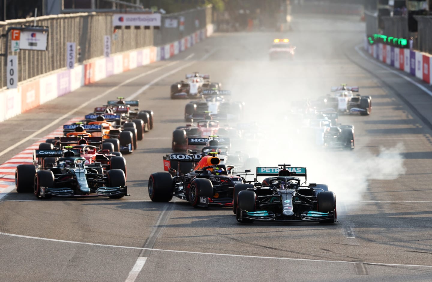 BAKU, AZERBAIJAN - JUNE 06: Lewis Hamilton of Great Britain driving the (44) Mercedes AMG Petronas