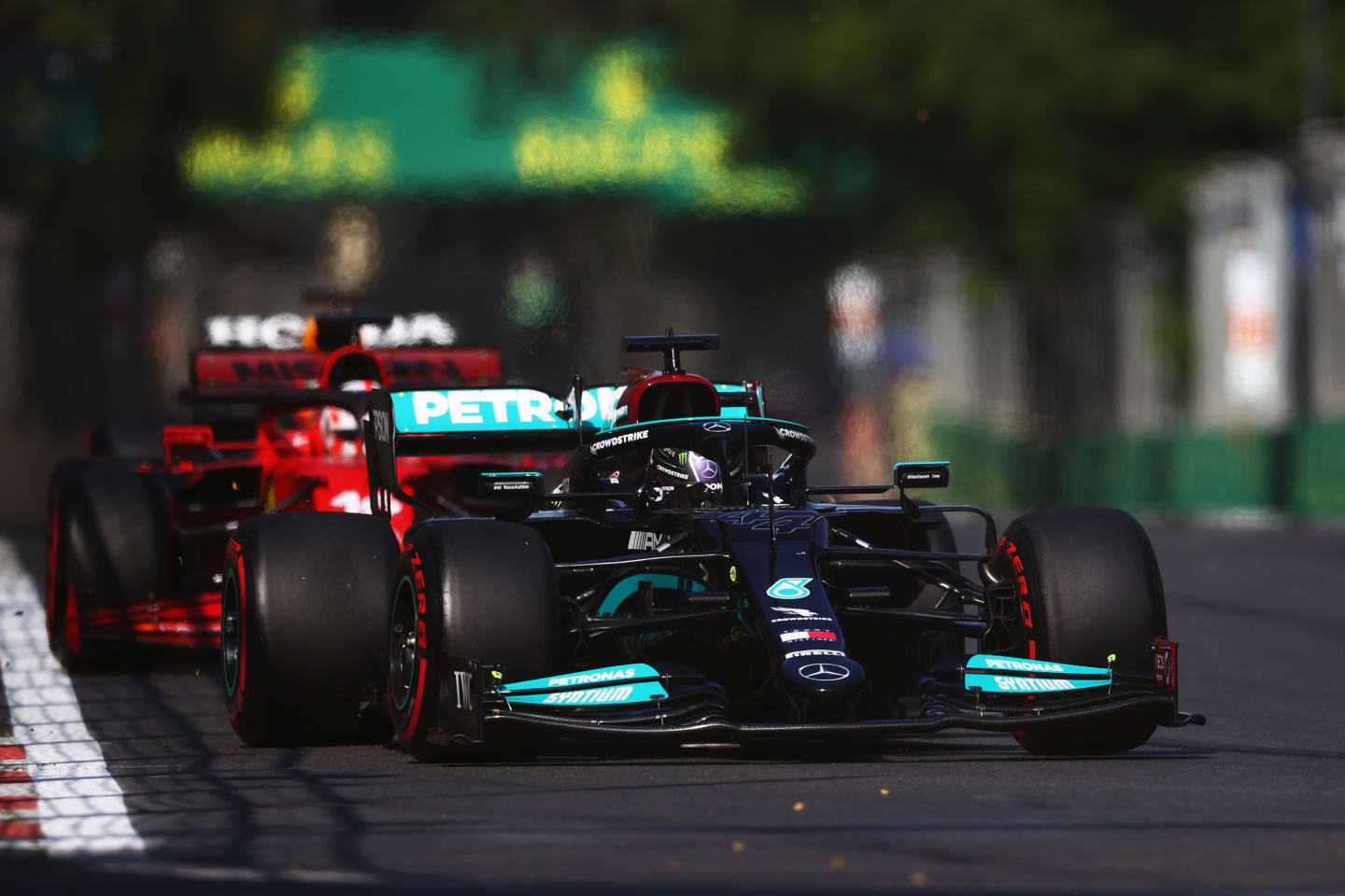 BAKU, AZERBAIJAN - JUNE 06: Lewis Hamilton of Great Britain driving the (44) Mercedes AMG Petronas