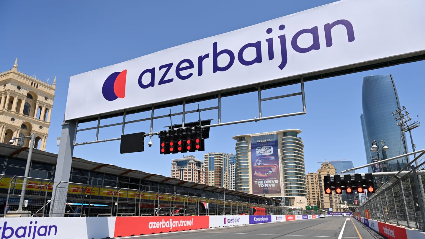 BAKU, AZERBAIJAN - JUNE 03: A general view of the circuit during previews ahead of the F1 Grand