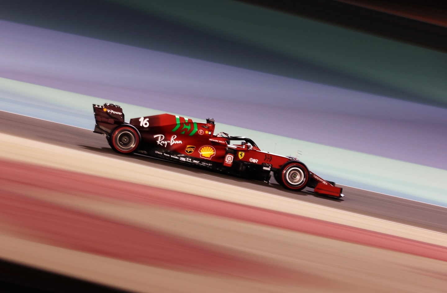 BAHRAIN, BAHRAIN - MARCH 26: Charles Leclerc of Monaco driving the (16) Scuderia Ferrari SF21 on track during practice ahead of the F1 Grand Prix of Bahrain at Bahrain International Circuit on March 26, 2021 in Bahrain, Bahrain. (Photo by Lars Baron/Getty Images)