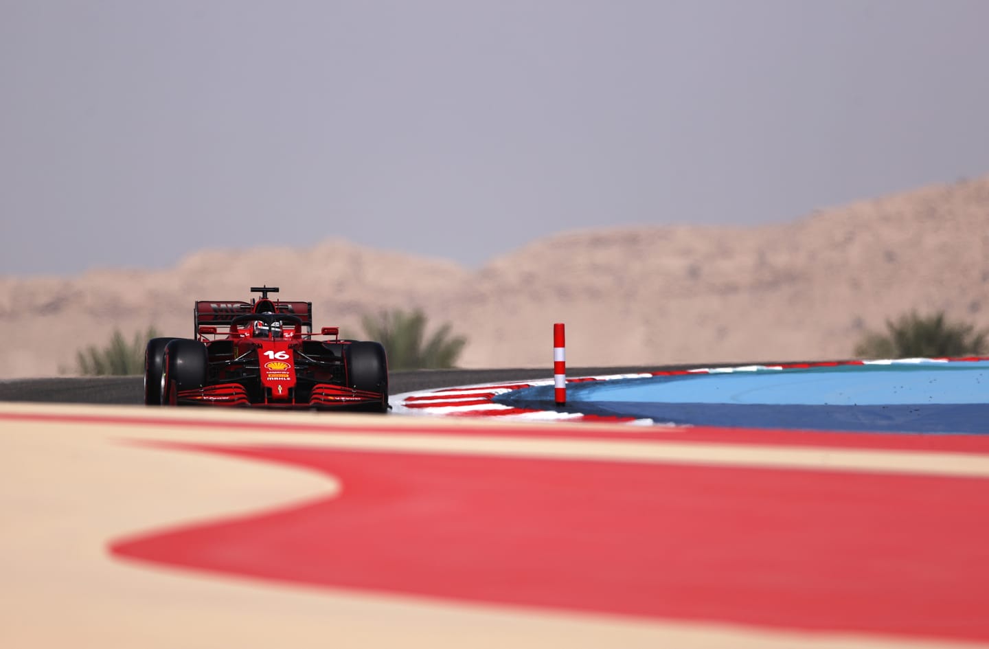 BAHRAIN, BAHRAIN - MARCH 26: Charles Leclerc of Monaco driving the (16) Scuderia Ferrari SF21