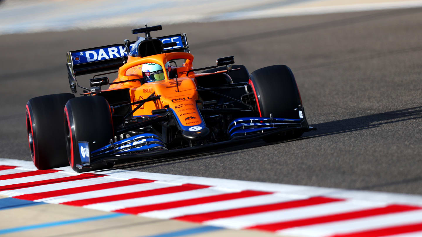BAHRAIN, BAHRAIN - MARCH 27: Daniel Ricciardo of Australia driving the (3) McLaren F1 Team MCL35M