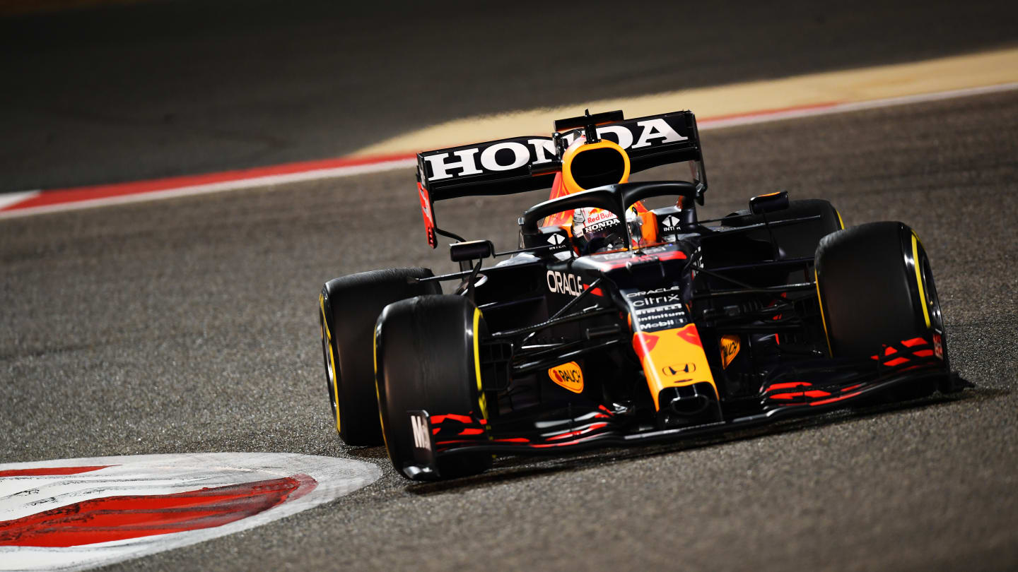 BAHRAIN, BAHRAIN - MARCH 28: Max Verstappen of the Netherlands driving the (33) Red Bull Racing