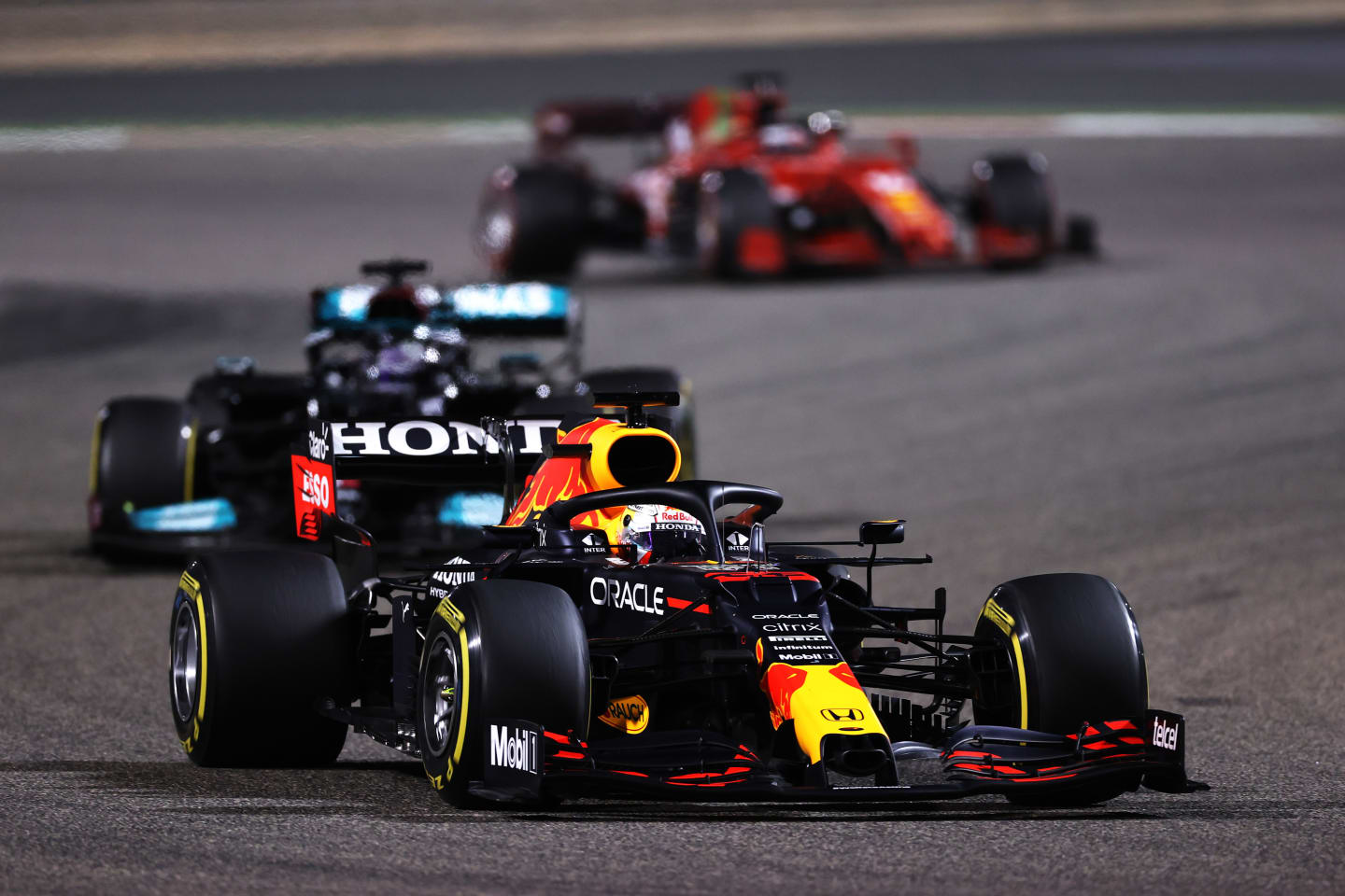 BAHRAIN, BAHRAIN - MARCH 28: Max Verstappen of the Netherlands driving the (33) Red Bull Racing