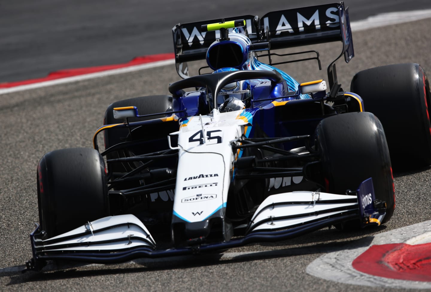 Development driver Roy Nissany was at the wheel of the new look Williams FW43B on Day 1