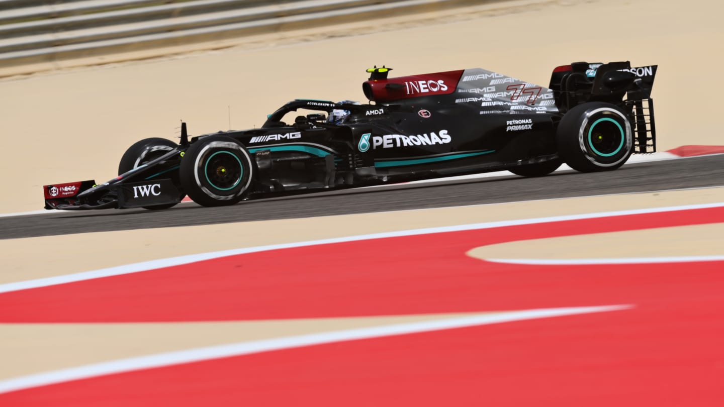 BAHRAIN, BAHRAIN - MARCH 12: Valtteri Bottas of Finland driving the (77) Mercedes AMG Petronas F1