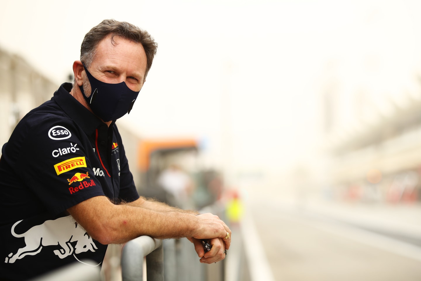 BAHRAIN, BAHRAIN - MARCH 12: Red Bull Racing Team Principal Christian Horner looks on from the