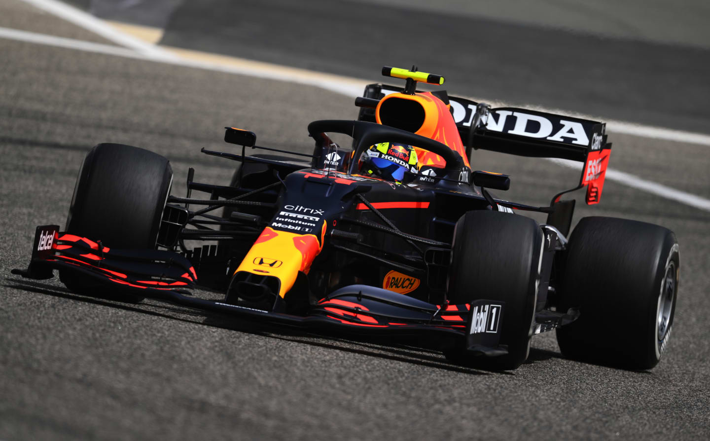 Perez out on track in the RB16B