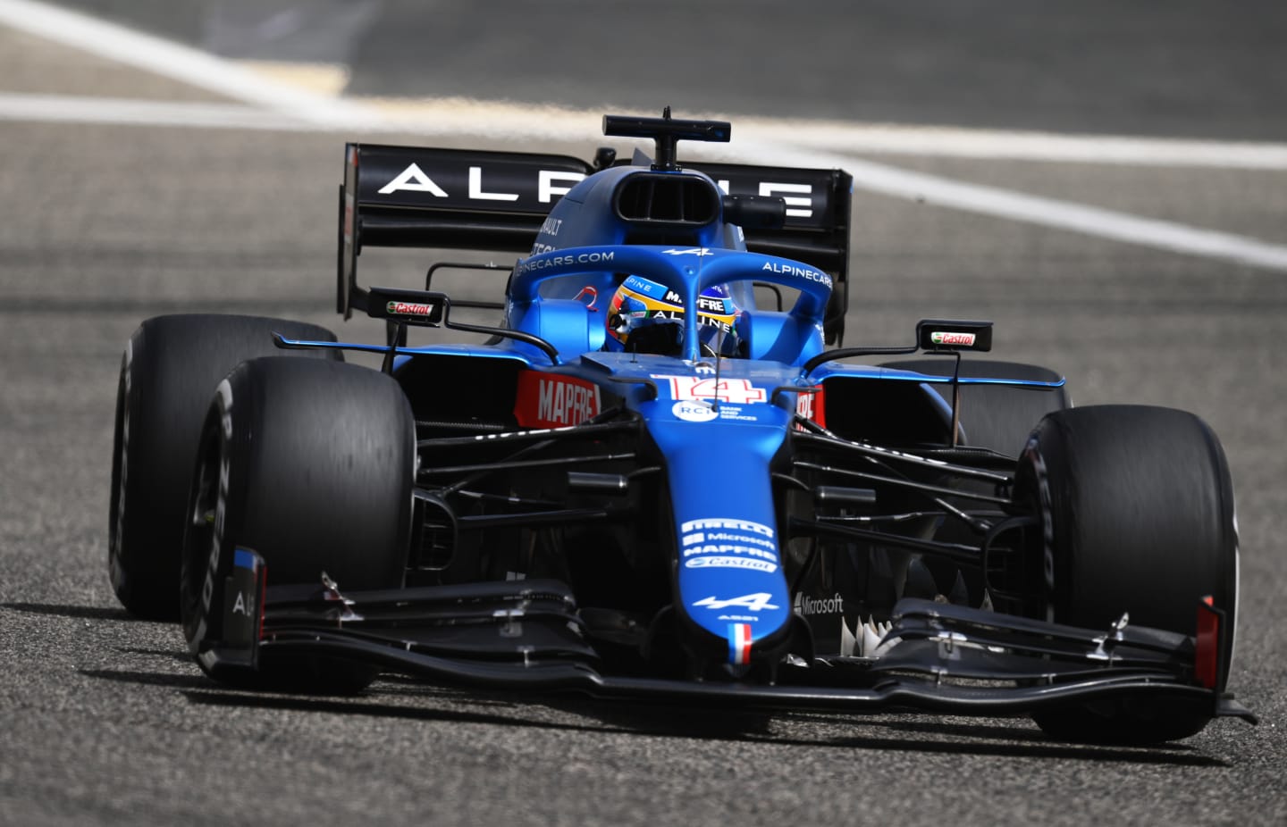 Fernando Alonso got his first taste of the new Alpine A521 on Saturday