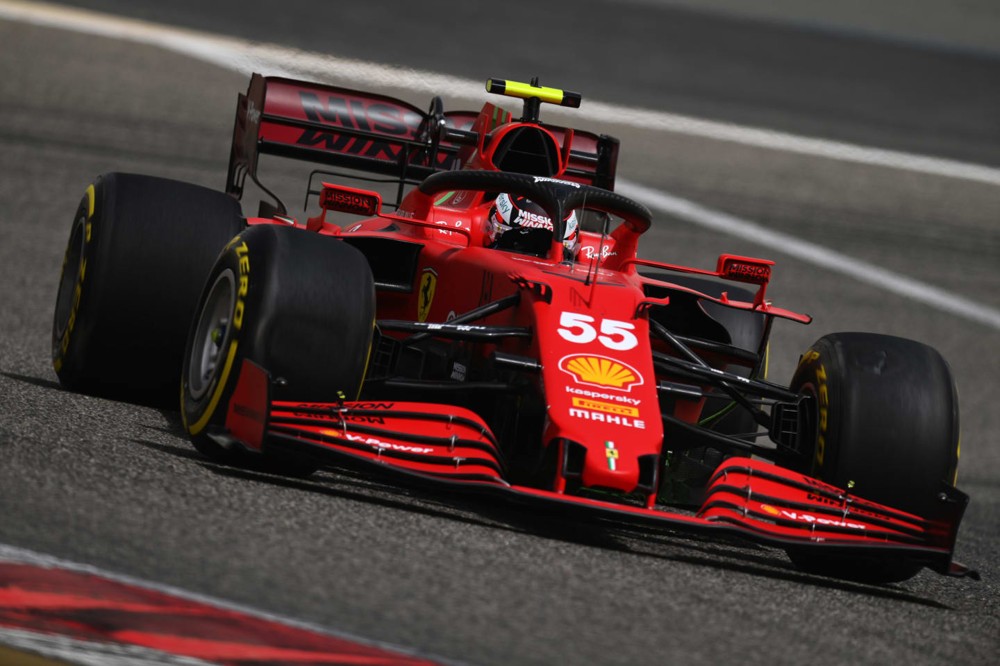 Carlos Sainz had a spin in his Ferrari