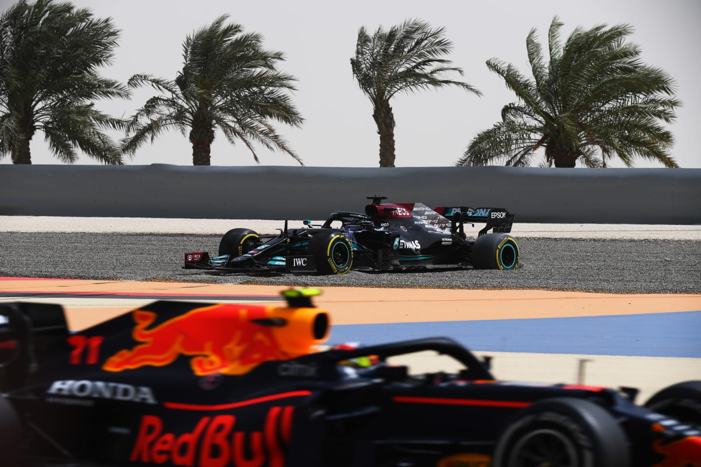 BAHRAIN, BAHRAIN - MARCH 13: Lewis Hamilton of Great Britain driving the (44) Mercedes AMG Petronas