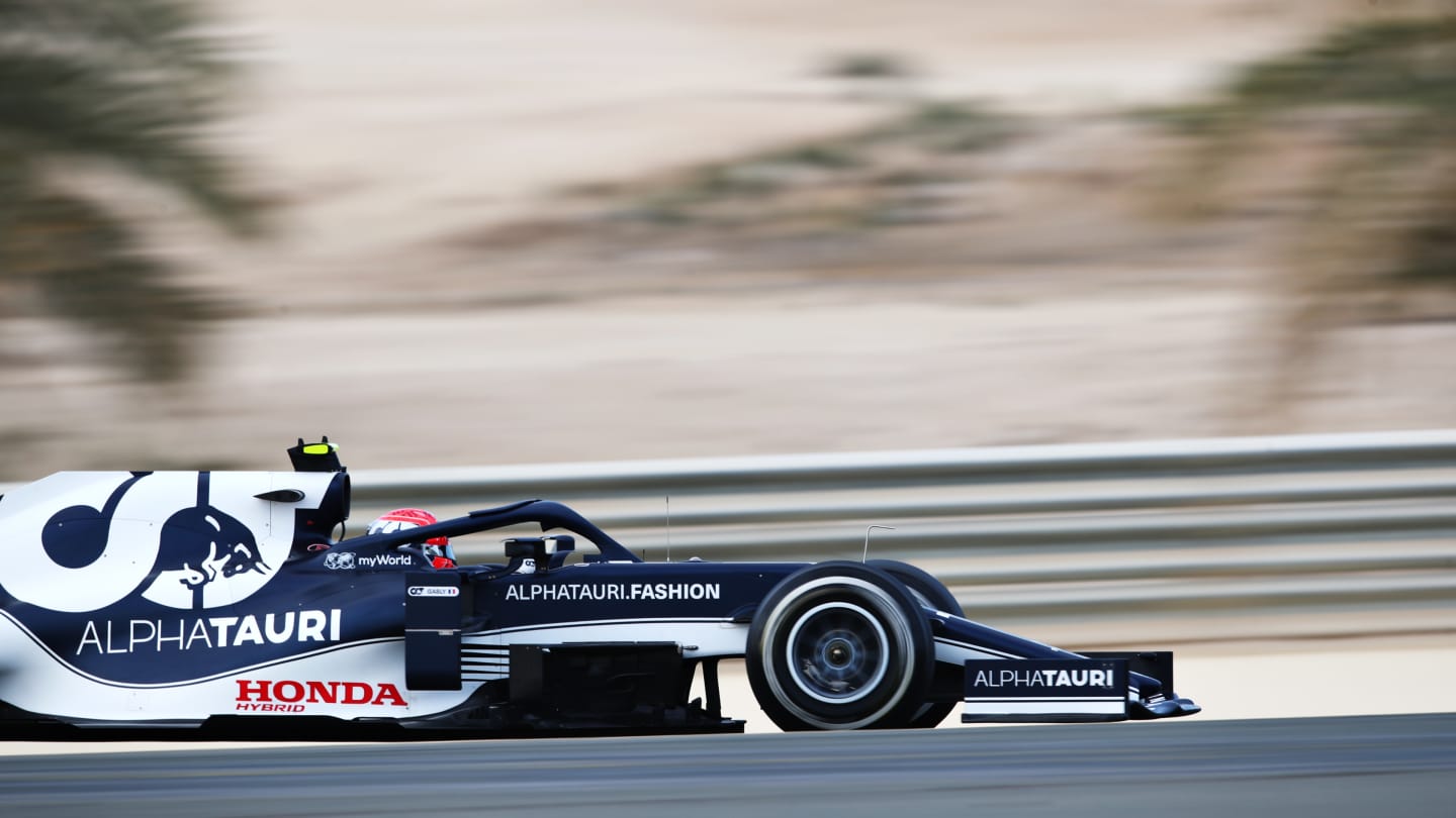 BAHRAIN, BAHRAIN - MARCH 13: Pierre Gasly of France driving the (10) Scuderia AlphaTauri AT02 Honda