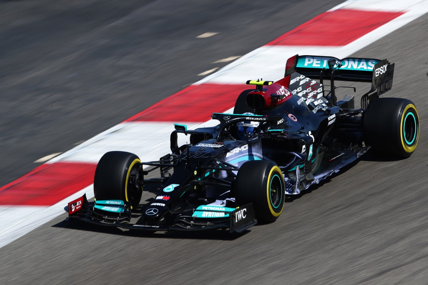 BAHRAIN, BAHRAIN - MARCH 14: Valtteri Bottas of Finland driving the (77) Mercedes AMG Petronas F1