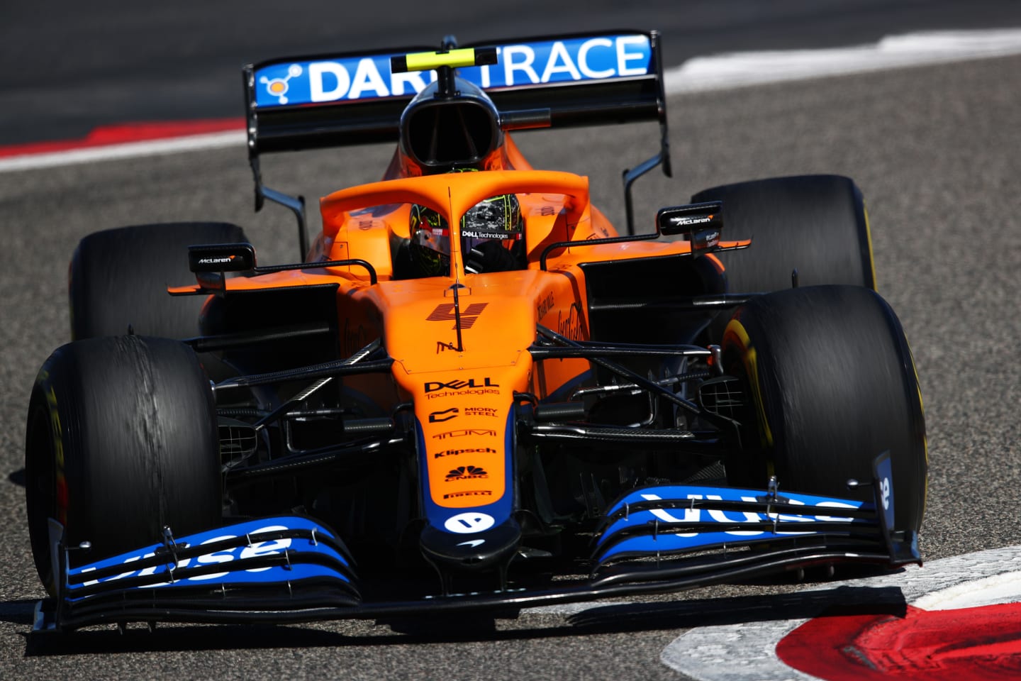 BAHRAIN, BAHRAIN - MARCH 14: Lando Norris of Great Britain driving the (4) McLaren F1 Team MCL35M