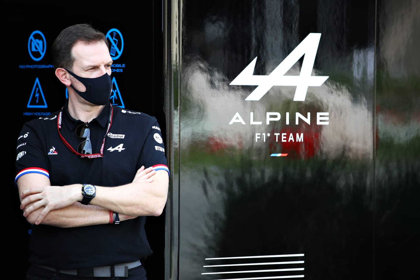 BAHRAIN, BAHRAIN - MARCH 11: CEO of Alpine, Laurent Rossi looks on in the Paddock during previews