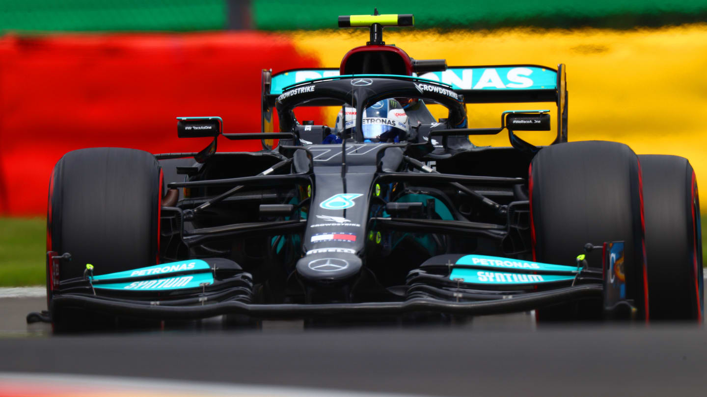 SPA, BELGIUM - AUGUST 27: Valtteri Bottas of Finland driving the (77) Mercedes AMG Petronas F1 Team