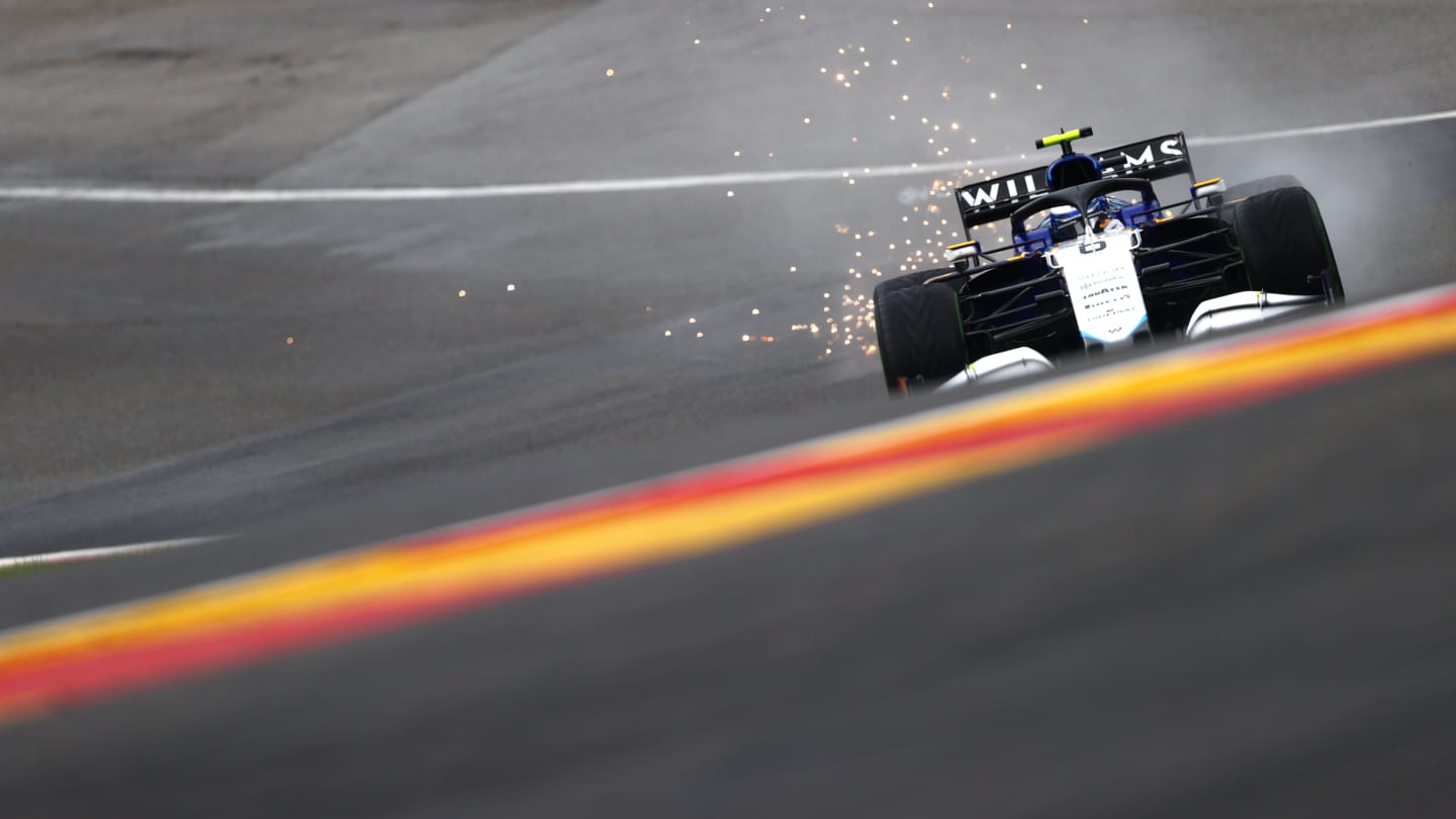 SPA, BELGIUM - AUGUST 28: Nicholas Latifi of Canada driving the (6) Williams Racing FW43B Mercedes during final practice ahead of the F1 Grand Prix of Belgium at Circuit de Spa-Francorchamps on August 28, 2021 in Spa, Belgium. (Photo by Dan Istitene - Formula 1/Formula 1 via Getty Images)