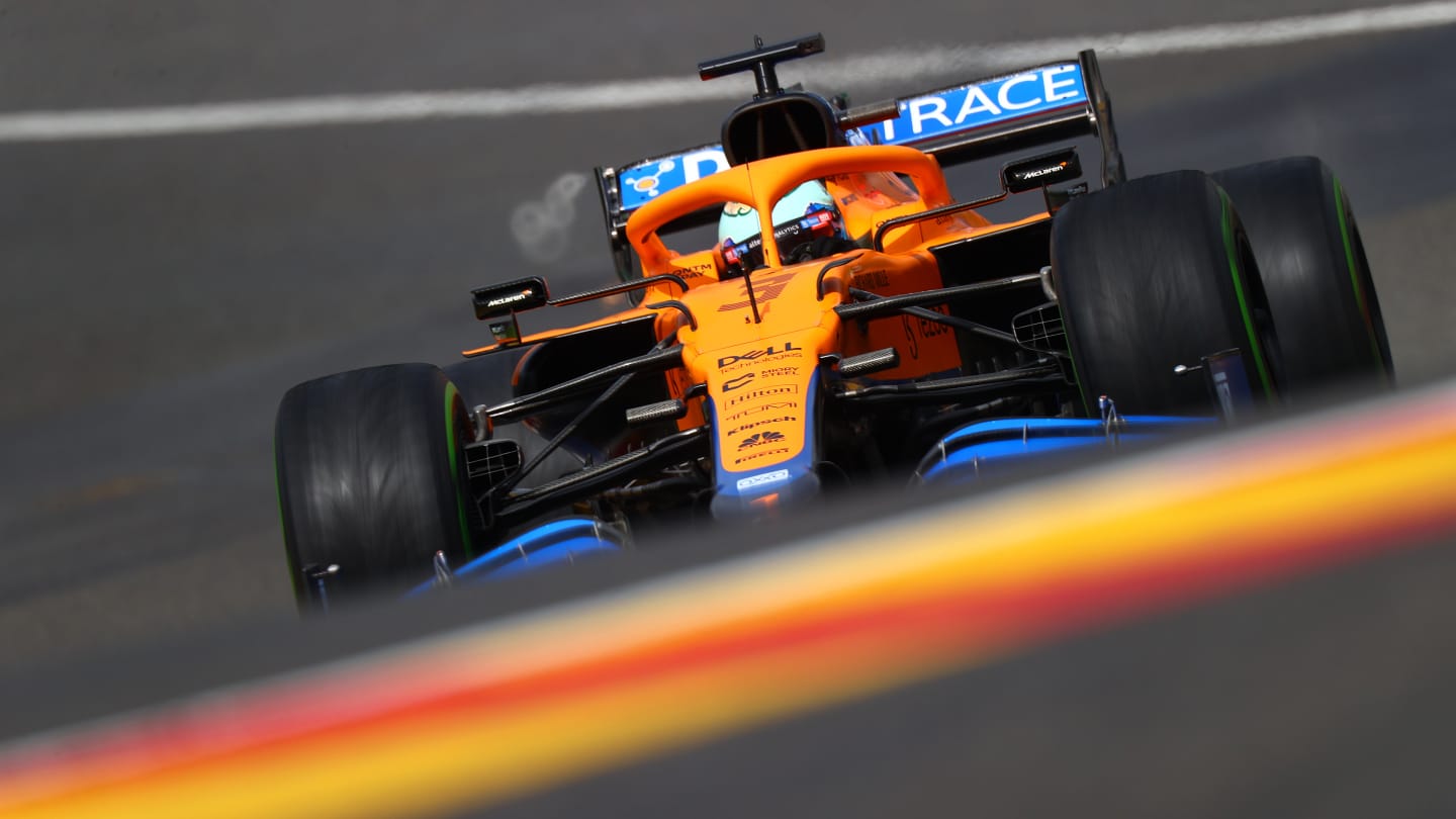 SPA, BELGIUM - AUGUST 28: Daniel Ricciardo of Australia driving the (3) McLaren F1 Team MCL35M