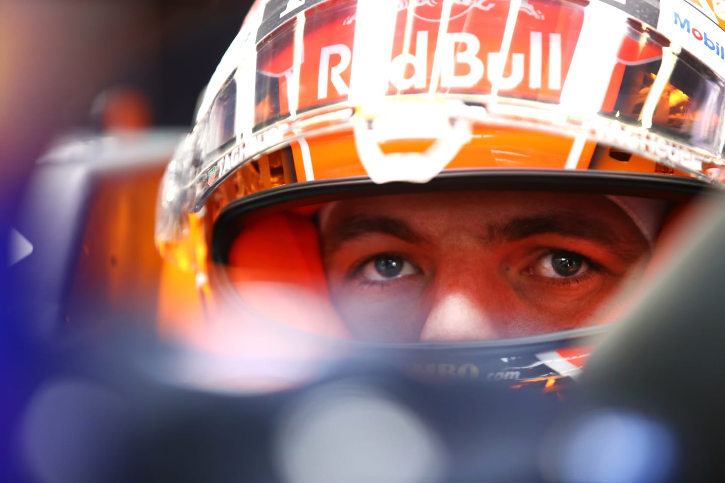 SPA, BELGIUM - AUGUST 28: Max Verstappen of Netherlands and Red Bull Racing prepares to drive in the garage during qualifying ahead of the F1 Grand Prix of Belgium at Circuit de Spa-Francorchamps on August 28, 2021 in Spa, Belgium. (Photo by Mark Thompson/Getty Images)