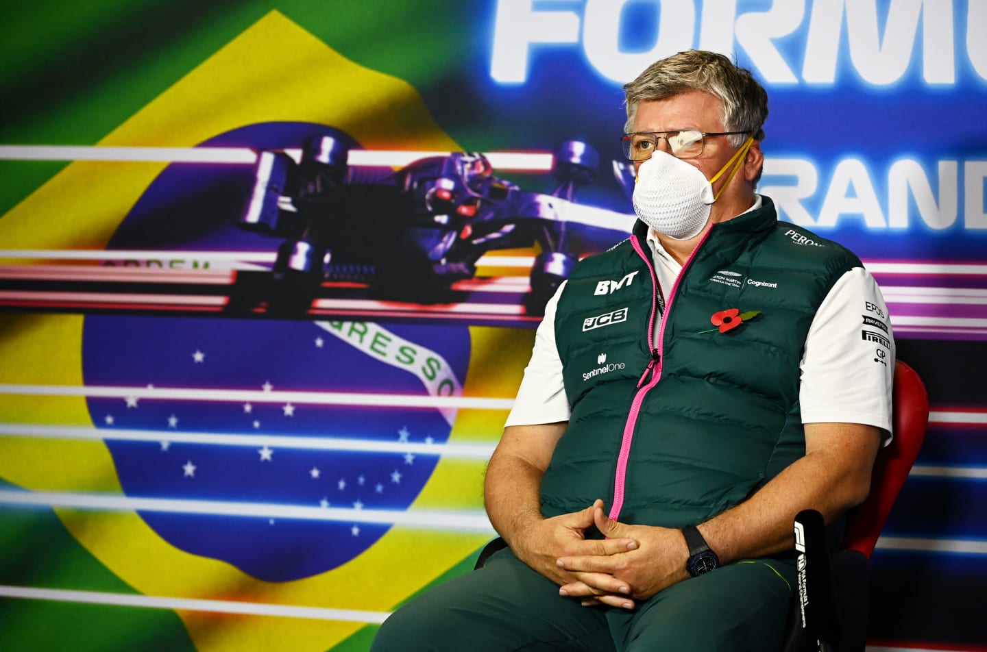 SAO PAULO, BRAZIL - NOVEMBER 12: Otmar Szafnauer, Team Principal and Chief Executive Officer of