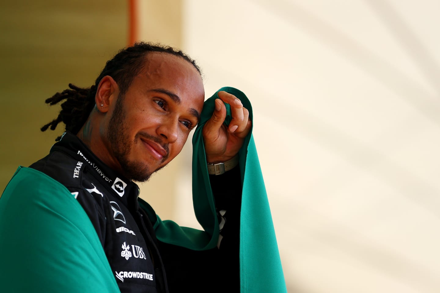 SAO PAULO, BRAZIL - NOVEMBER 14: Race winner Lewis Hamilton of Great Britain and Mercedes GP