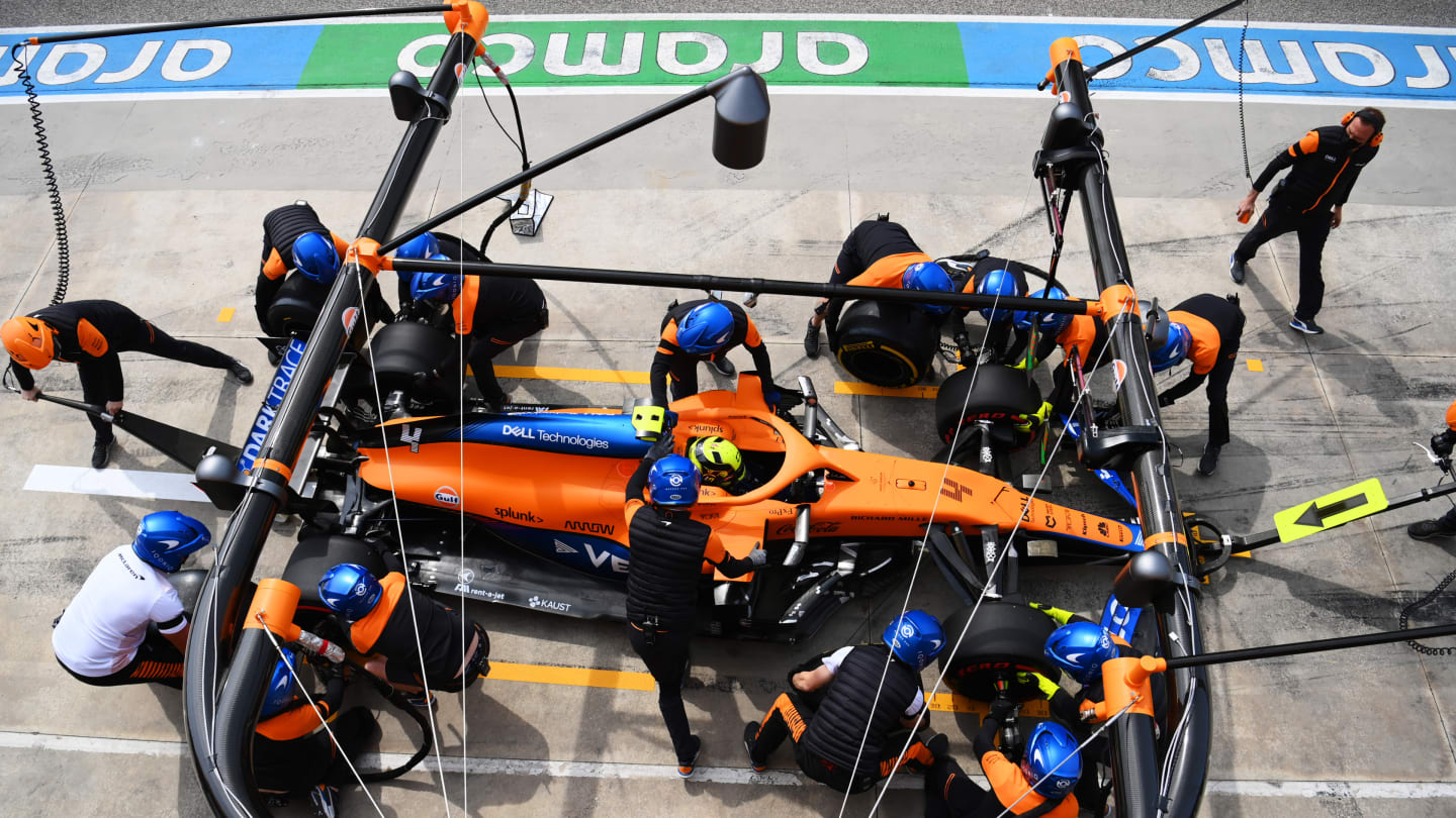 IMOLA, ITALY - APRIL 17: Lando Norris of Great Britain driving the (4) McLaren F1 Team MCL35M