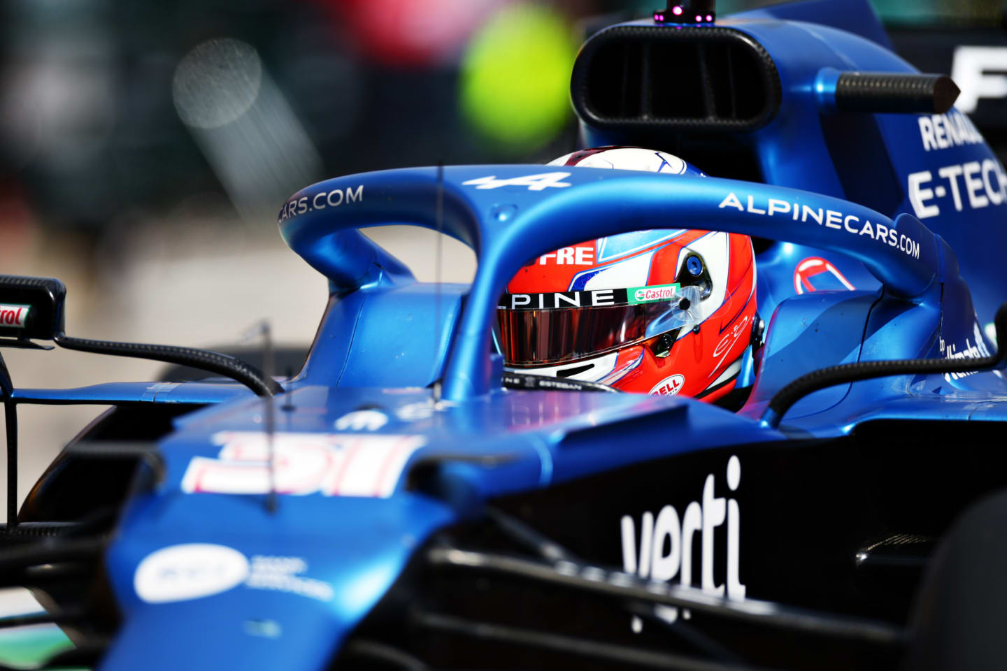 IMOLA, ITALY - APRIL 17: Esteban Ocon of France driving the (31) Alpine A521 Renault in the Pitlane