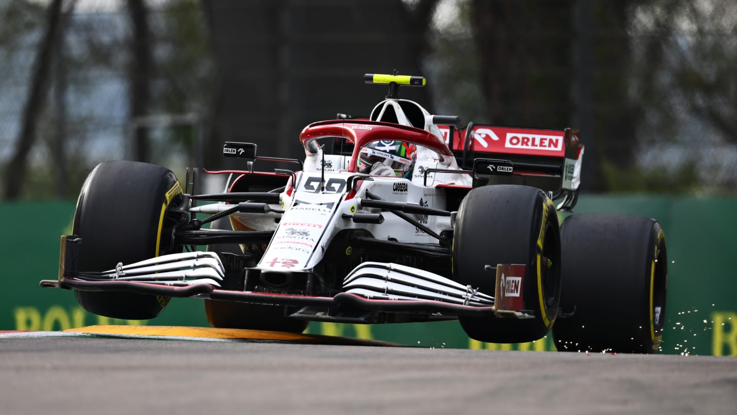 IMOLA, ITALY - APRIL 18: Antonio Giovinazzi of Italy driving the (99) Alfa Romeo Racing C41 Ferrari