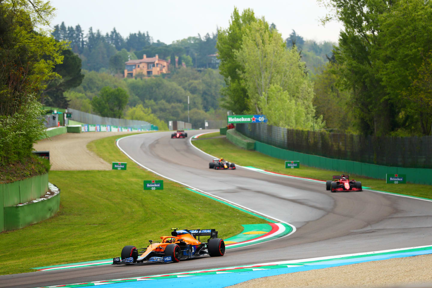 IMOLA, ITALY - APRIL 18:  Lando Norris of Great Britain driving the (4) McLaren F1 Team MCL35M