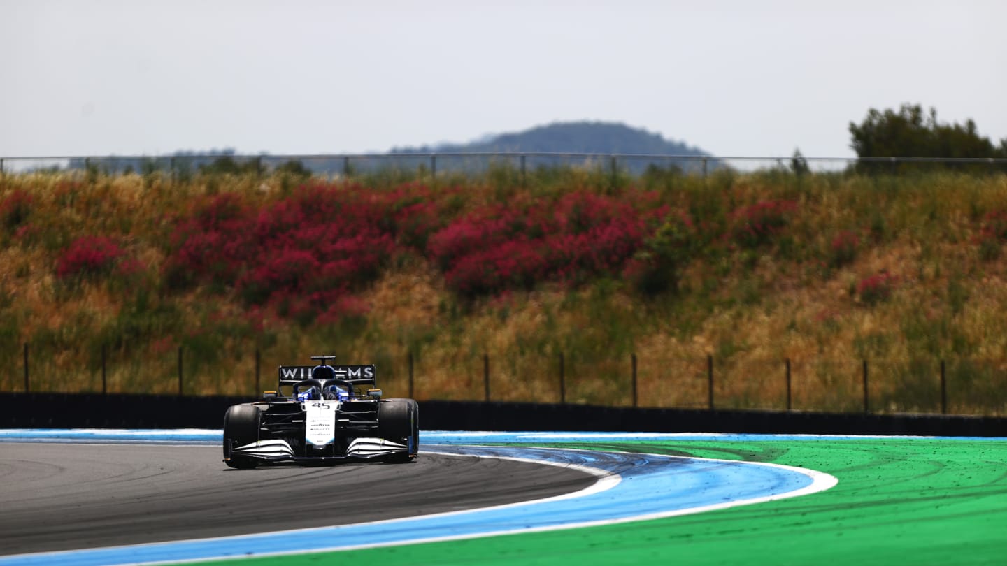 LE CASTELLET, FRANCE - JUNE 18: Roy Nissany of Israel driving the (45) Williams Racing FW43B Mercedes on track during practice ahead of the F1 Grand Prix of France at Circuit Paul Ricard on June 18, 2021 in Le Castellet, France. (Photo by Dan Istitene - Formula 1/Formula 1 via Getty Images)