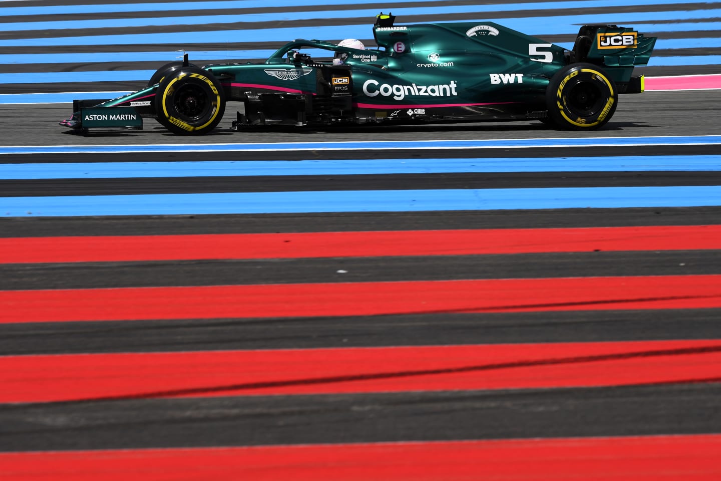LE CASTELLET, FRANCE - JUNE 18: Sebastian Vettel of Germany driving the (5) Aston Martin AMR21