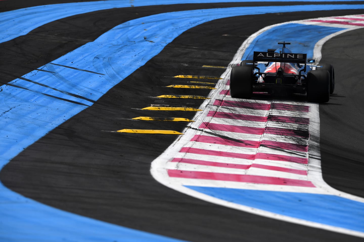 LE CASTELLET, FRANCE - JUNE 18: Fernando Alonso of Spain driving the (14) Alpine A521 Renault on track during practice ahead of the F1 Grand Prix of France at Circuit Paul Ricard on June 18, 2021 in Le Castellet, France. (Photo by Rudy Carezzevoli/Getty Images)