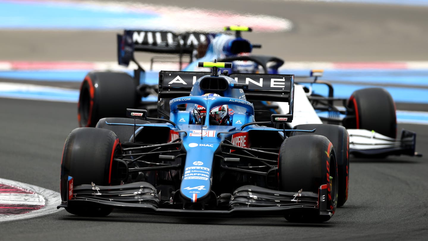 LE CASTELLET, FRANCE - JUNE 19: Esteban Ocon of France driving the (31) Alpine A521 Renault on track during final practice ahead of the F1 Grand Prix of France at Circuit Paul Ricard on June 19, 2021 in Le Castellet, France. (Photo by Bryn Lennon - Formula 1/Formula 1 via Getty Images)